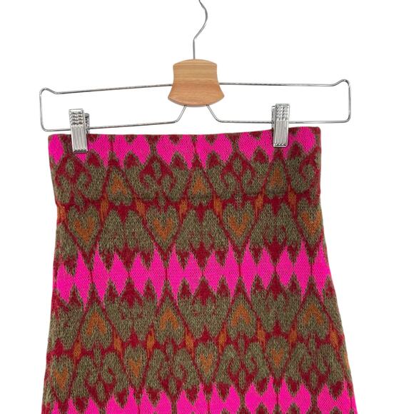 Rhode Sweater Skirt Knit Fair Isle Long Midi Length Red Pink Green Size Small - Picture 2 of 10